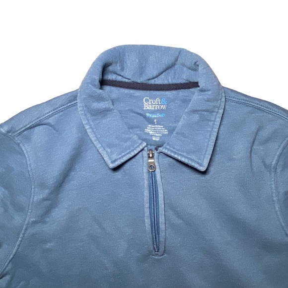 Croft & Barrow Extra Soft 1/4 Zip Pullover Sweater Blue  Long Sleeve  Casual - Picture 3 of 5